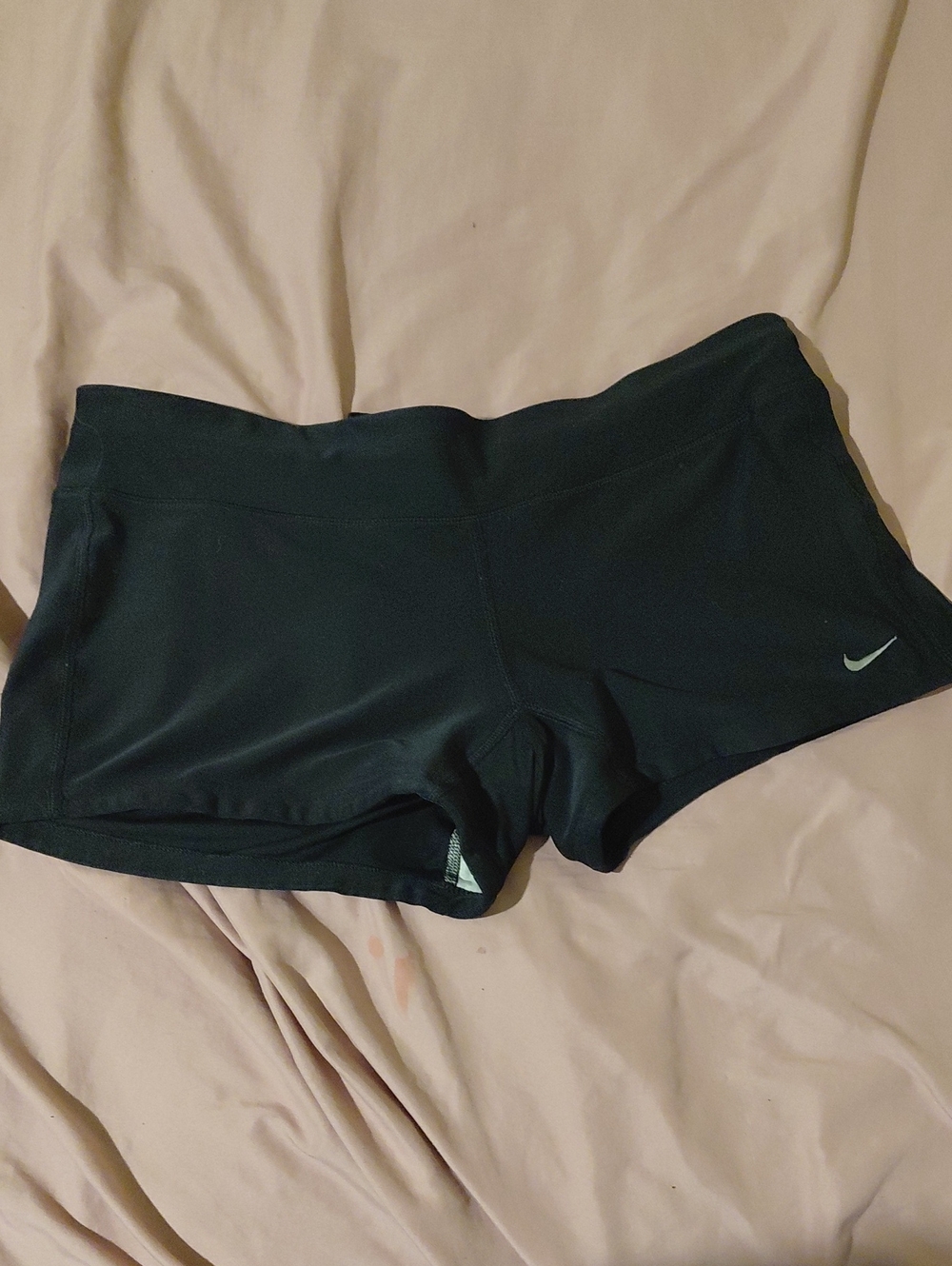 Nike Black Women's Bike Shorts with Silver Swoosh